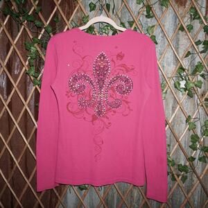 Large - Vintage Y2K OLD SKOOL 00s bling thermal femme shirt